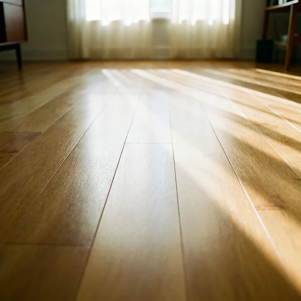 A warm hardwood floor with a fresh even sheen
