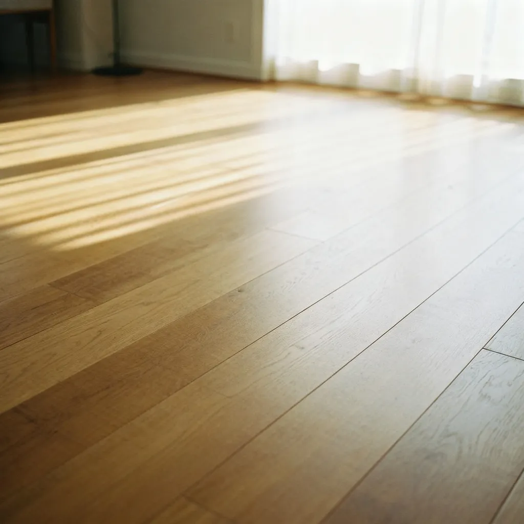 A refreshed, clean warm hardwood floor